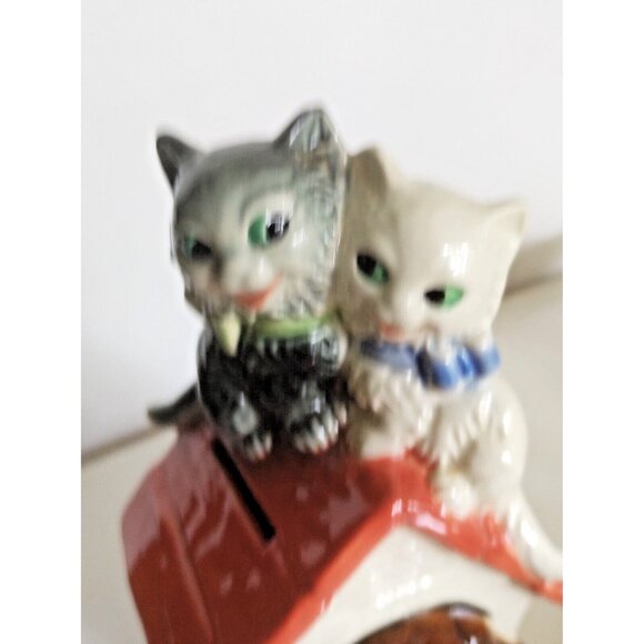 Rare Vintage Goebel Hummel Naughty Cats/Sleeping Dog Coin Bank 6.5" Tall 1950's - Picture 9 of 13